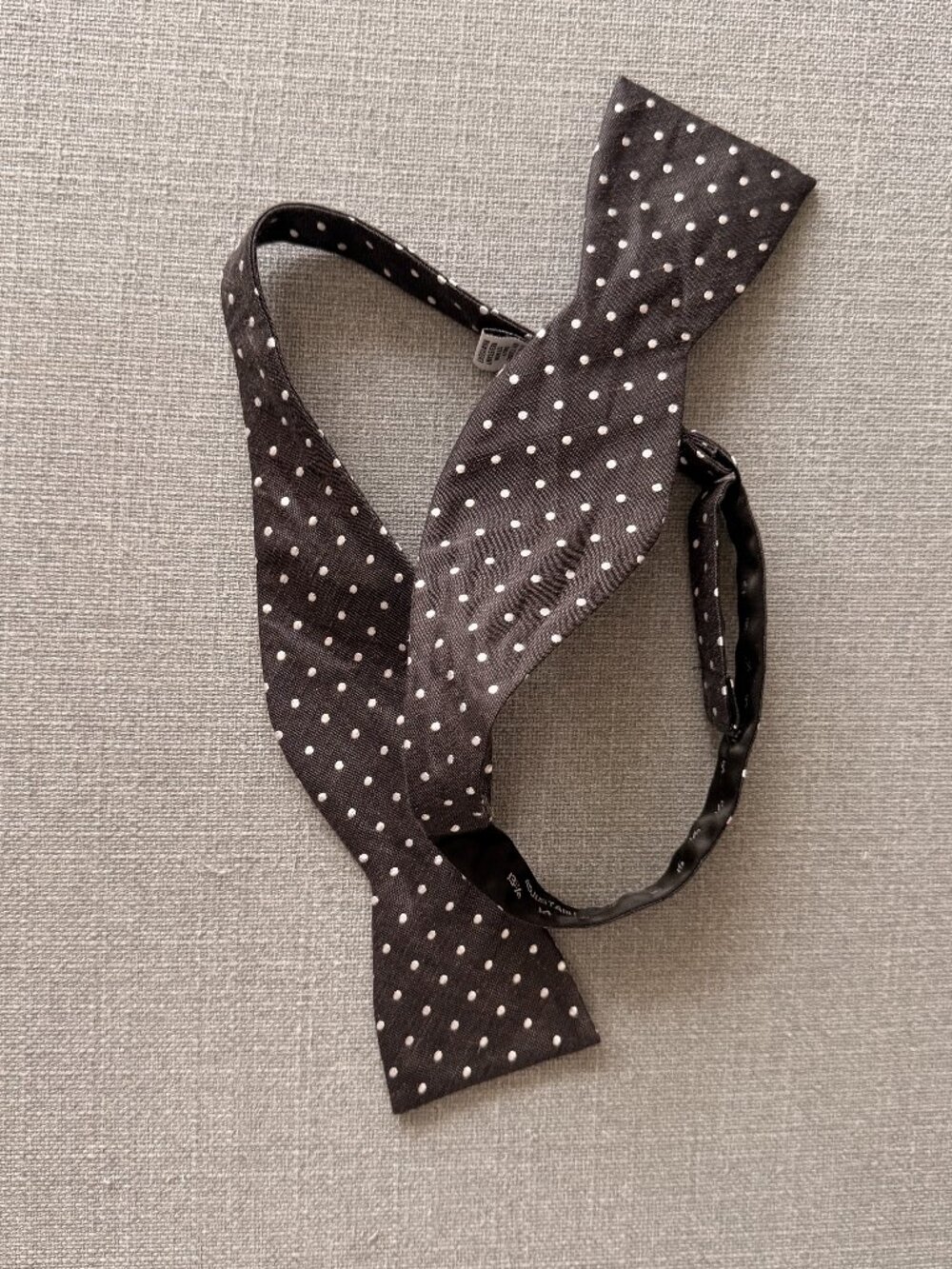 The Tie Bar Black + White Silk Adjustable Bow Tie